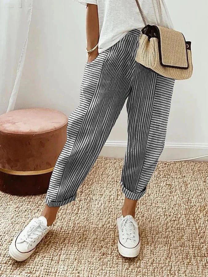 Nora Stripe Cotton Pants