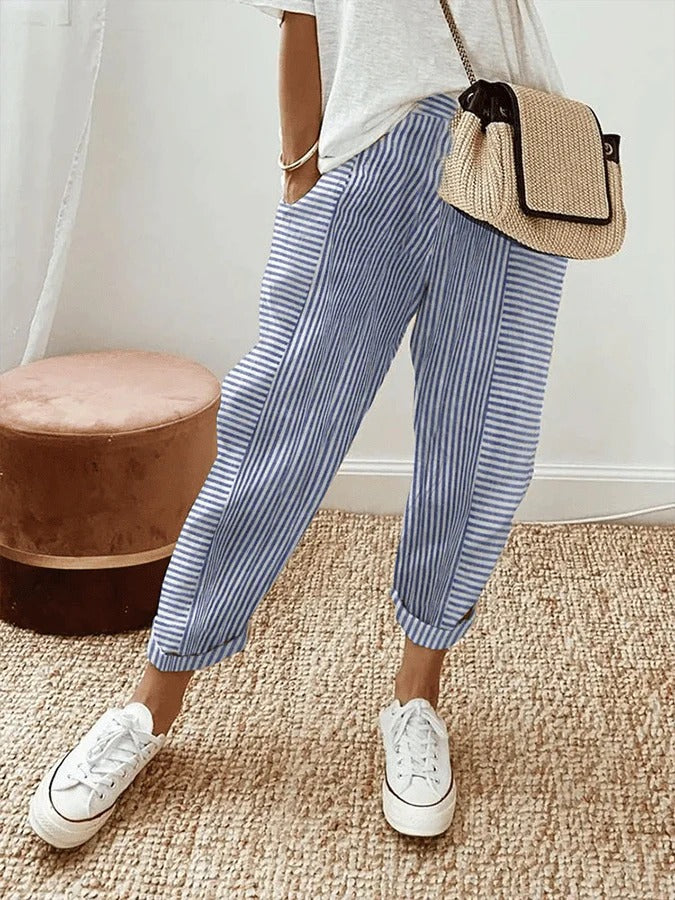 Nora Stripe Cotton Pants