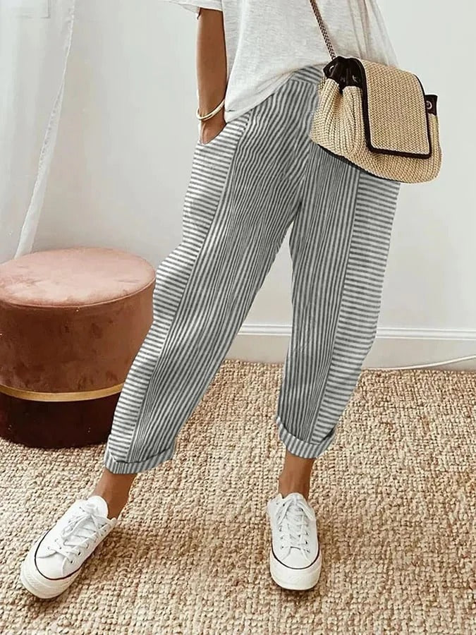 Nora Stripe Cotton Pants