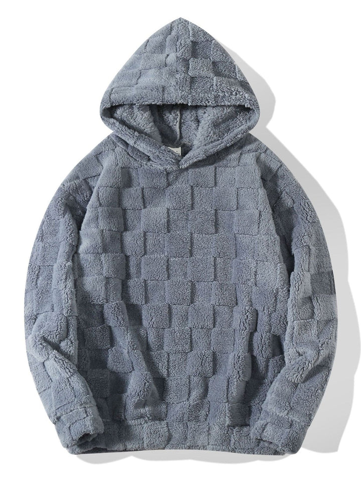 Cozy Fit Checkerboard Fleece Hoodie