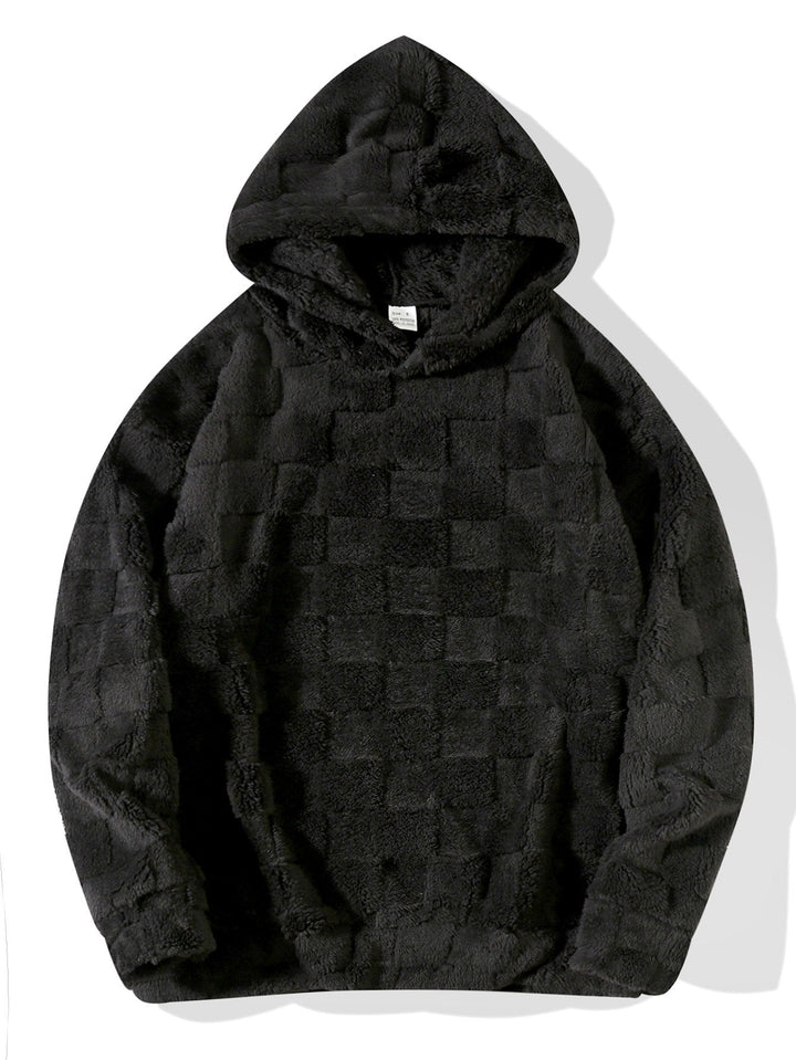 Cozy Fit Checkerboard Fleece Hoodie